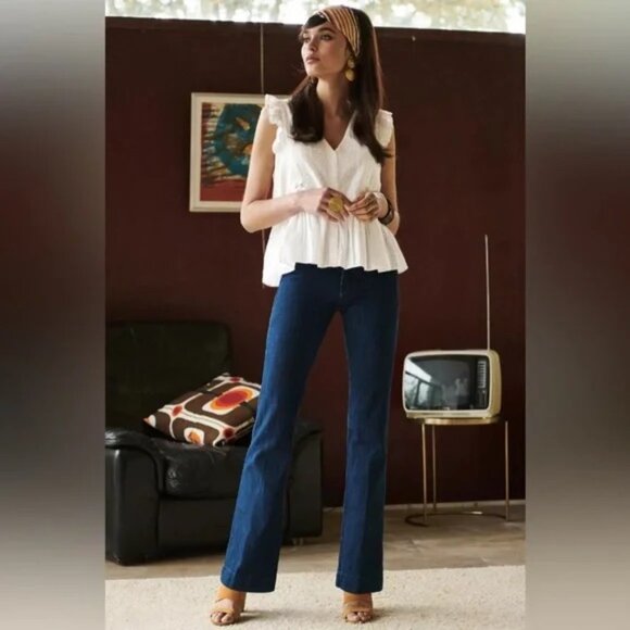 Sezane 1973 Flared Denim - Jeans - Dark Blue - 33 - Picture 1 of 14